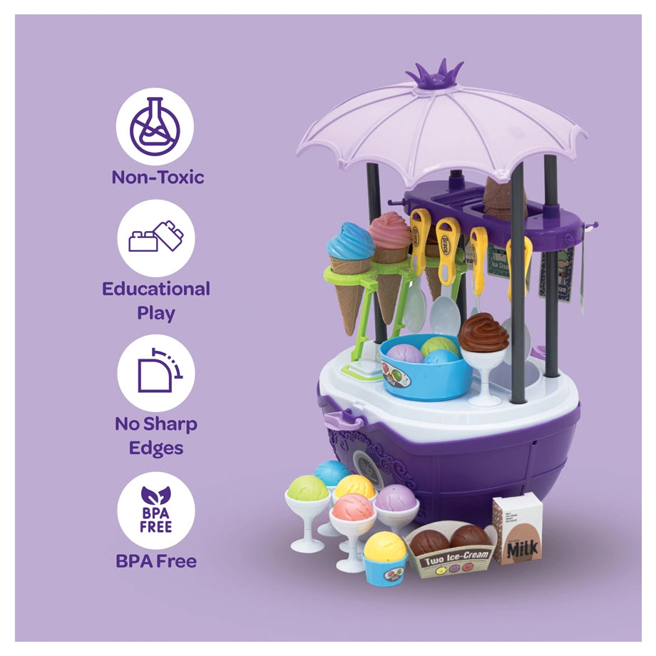 Moon Ice Cream Cart Toy 69 Pcs Pretend Play