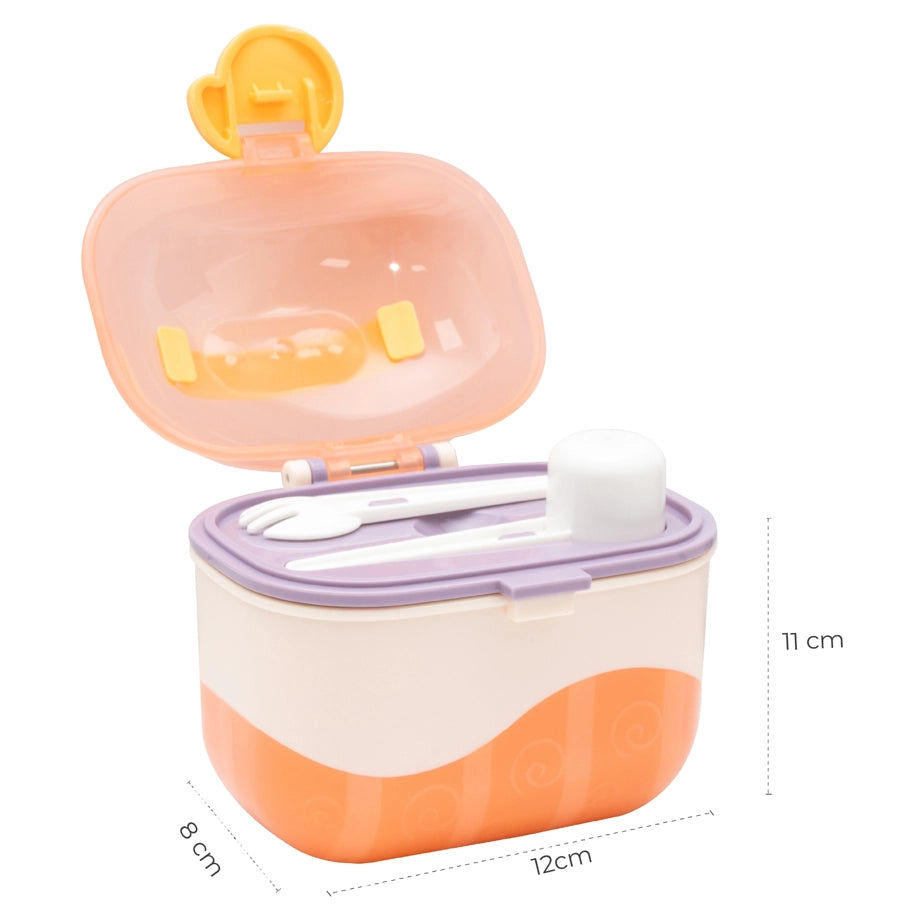 Moon Baby Milk Powder Storage Box Formula Dispenser with Scoop & Fork (Orange)
