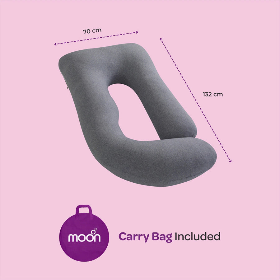 Moon Organic U Shaped Pregnancy Pillow (Grey)