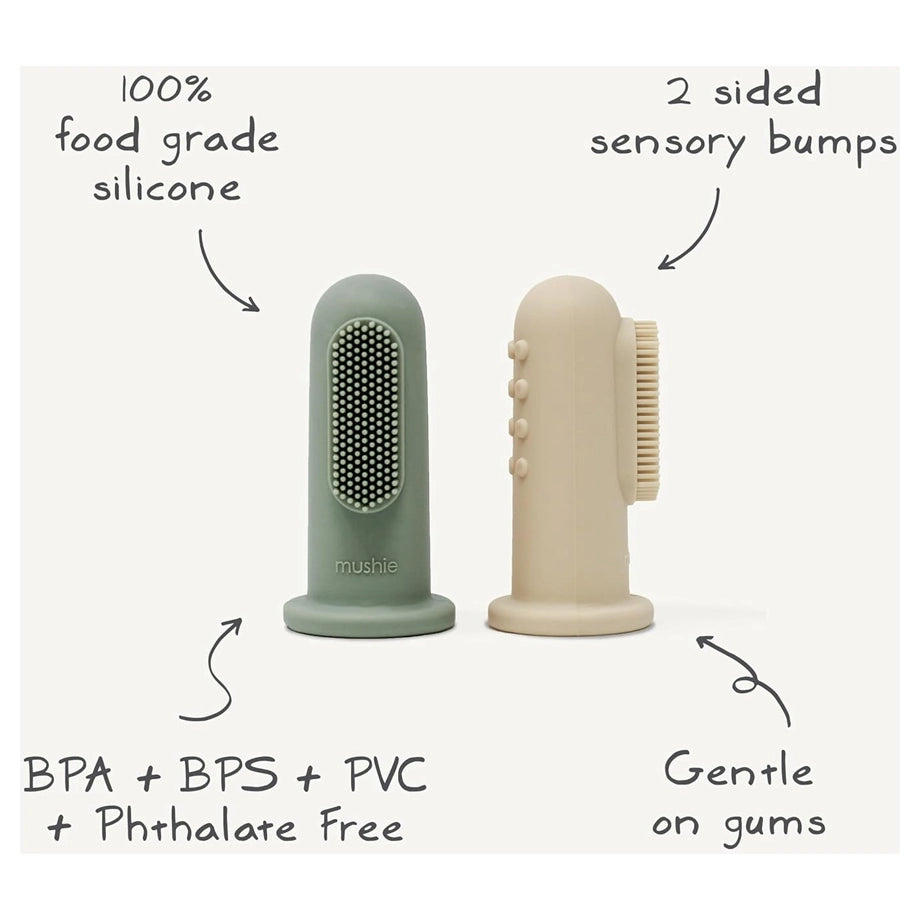 Mushie Finger Toothbrush (Clay/Shifting Sand)