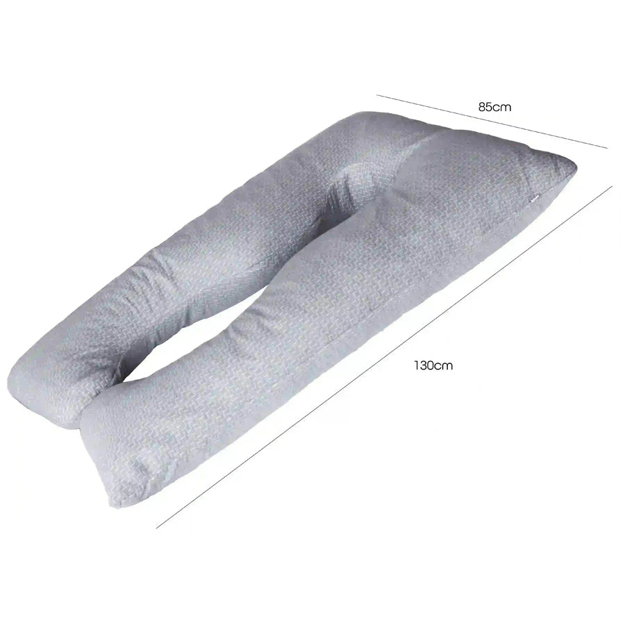 Moon Bamboo Full Body Pregnancy Pillow U-Shaped (Grey)