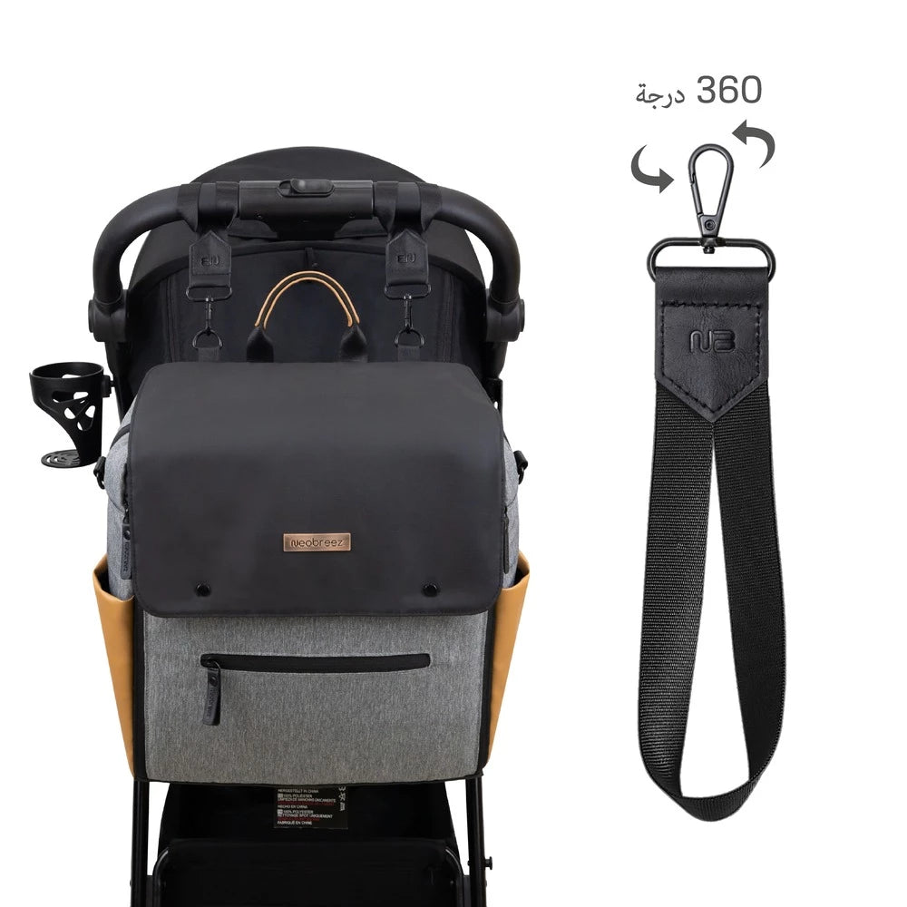 Neobreez Stroller Hooks 360 Rotation One-Hand Opening Clips