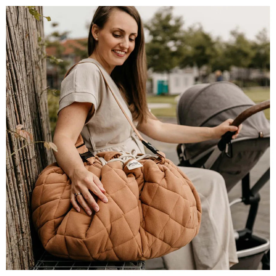 Play&Go 2 In 1 Playmat & Toy Storage Bag Tawny Brown Organic Babymat