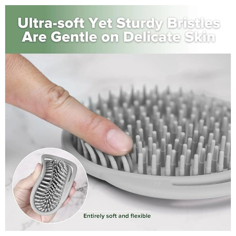 Haakaa Rainbow Silicone Shampoo Brush (Slate Grey)