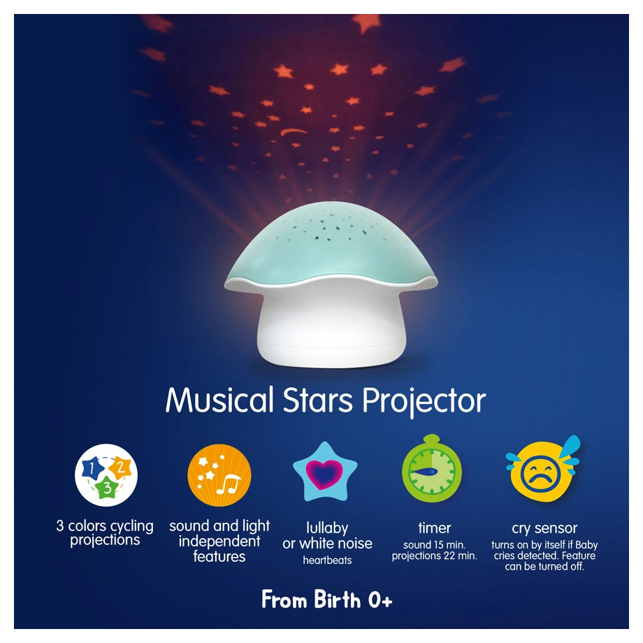 Pabobo Musical Stars Projector Mushroom (Blue)