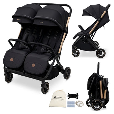 Neobreez Twinex Auto Fold Double Stroller (Black)