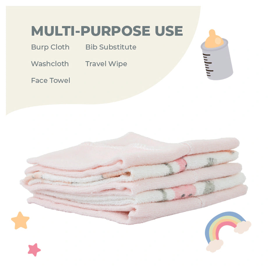 Nurtur 5-Pack Cotton Blend Baby Washcloths Gentle & Absorbent (M2)