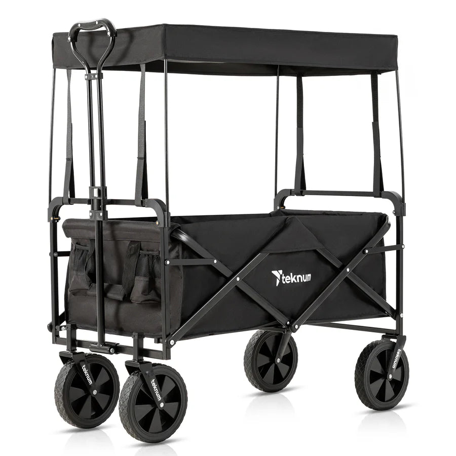 Teknum Folding Wagon Cart with Canopy Black Best price at