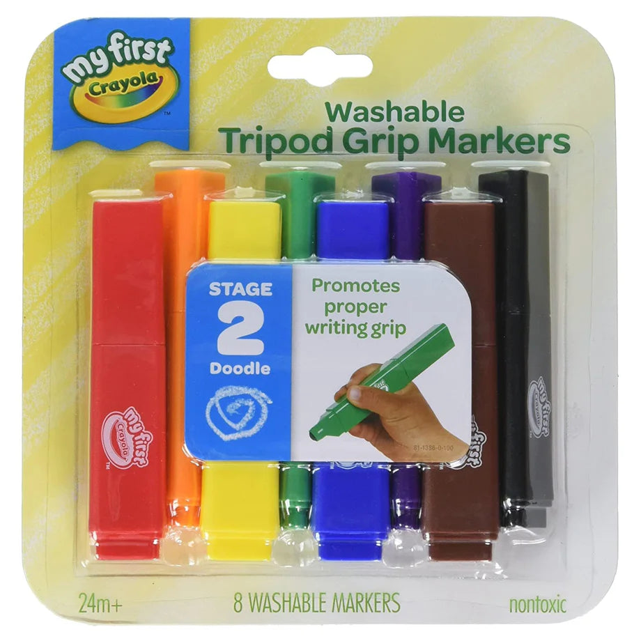 Crayola My First Washable Tripod Grip Markers (8 Pack)