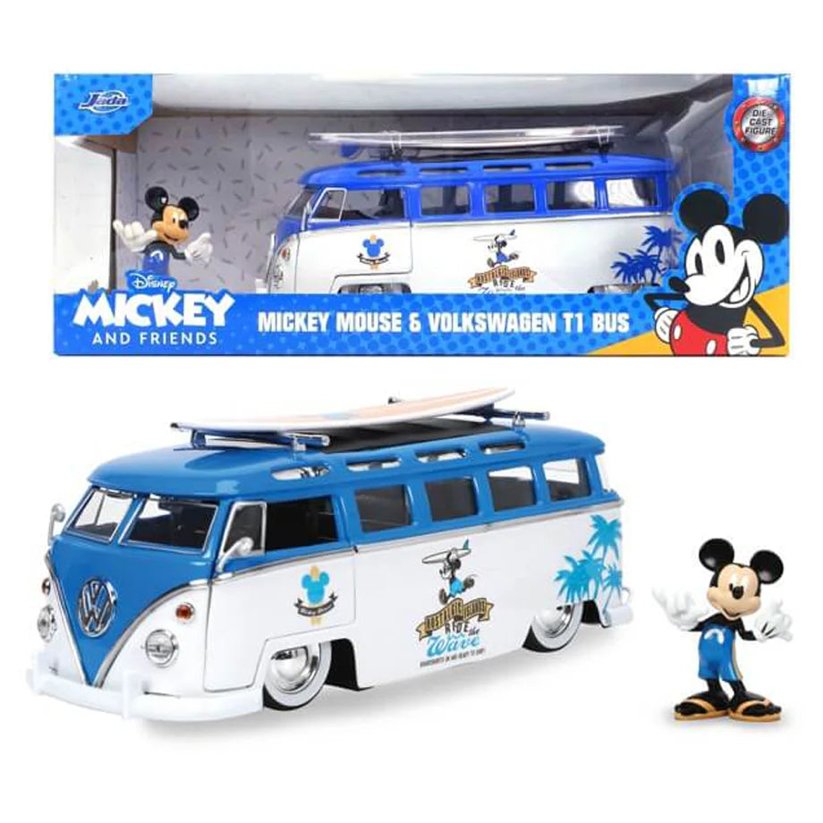Jada Volkswagen T1 Camper & Mickey Figure Die-Cast Set (1:24)
