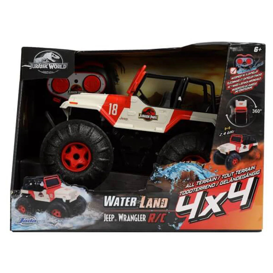 Jada Jurassic World Water & Land Jeep Wrangler RC 4x4 Vehicle (1:16)