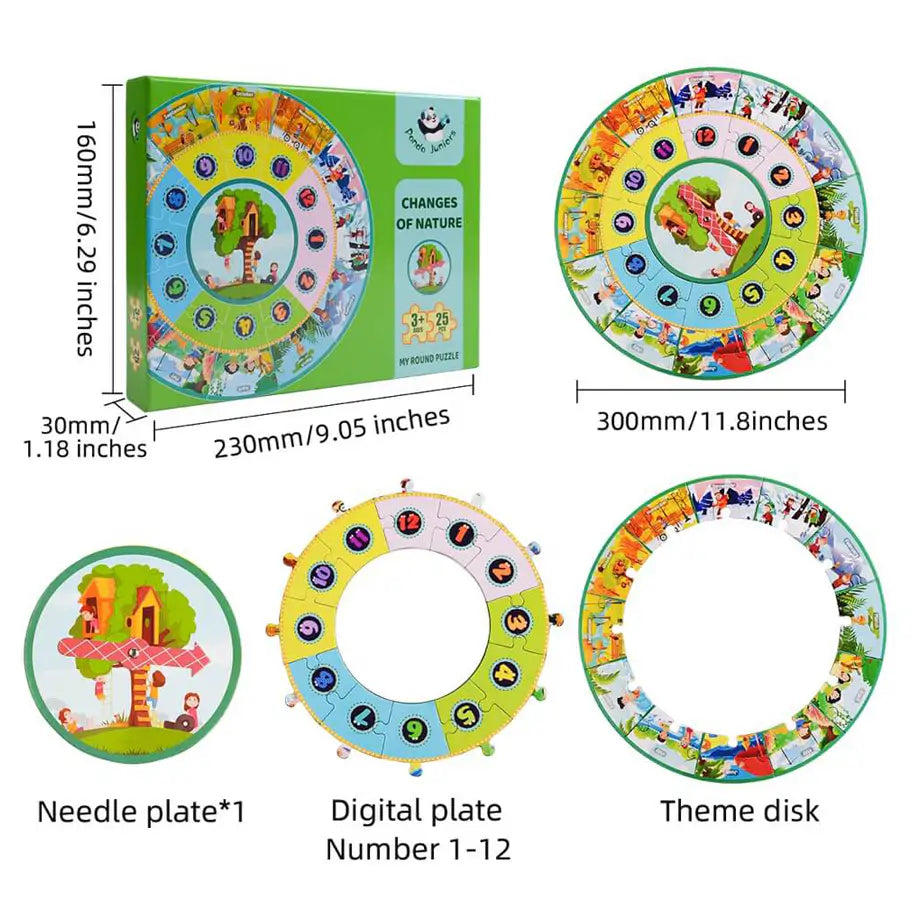 Panda Juniors My Round Puzzle Changes of Nature Puzzle
