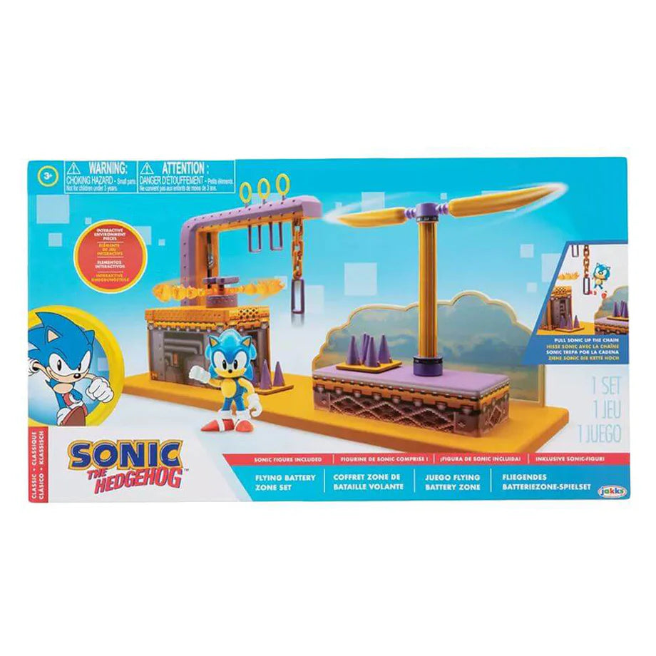 Sonic The Hedgehog Flying Battery Zone Playset with Metal Sonic Figure (15 Pieces)