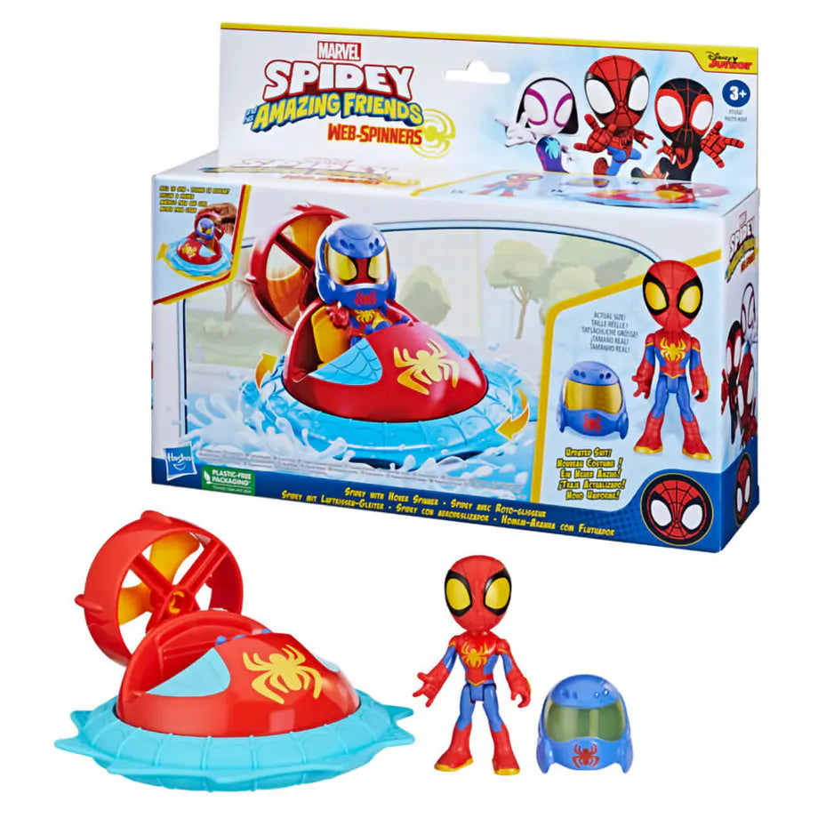 Marvel Spidey & His Amazing Friends Web-Spinners Spidey with Hover Spinner Vehicle & Action Figure
