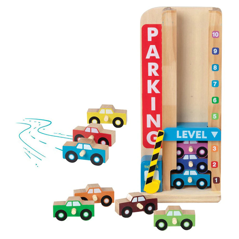 Melissa & Doug Wooden Stack & Count Parking Garage