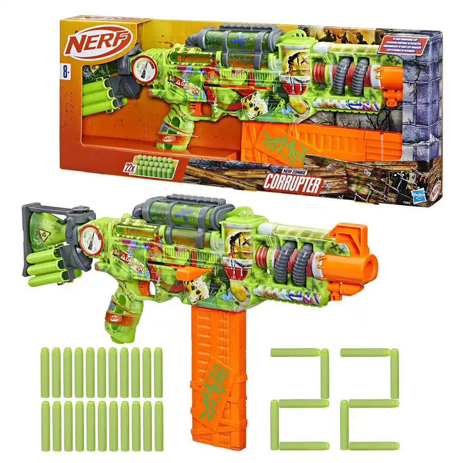 Nerf Zombie Corrupter Blaster With 22 Darts