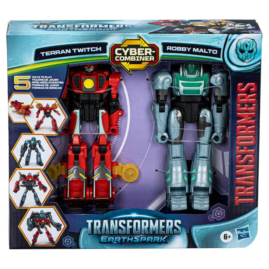 Hasbro Transformers EarthSpark Cyber-Combiner Terran Twitch & Robby Malto Robot Action Figures