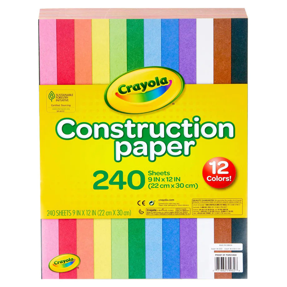 Crayola Construction Paper 240 Sheets (12 Colors)