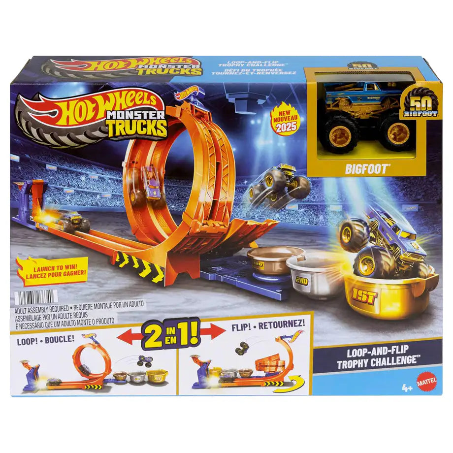 Hot Wheels Monster Trucks Loop & Flip Trophy Challenge Playset