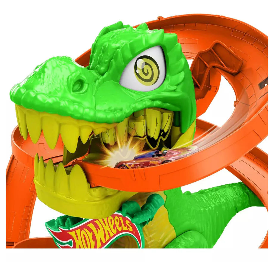 Hot Wheels Let’s Race x Hot Wheels City T-Rex Blaze Battle Playset