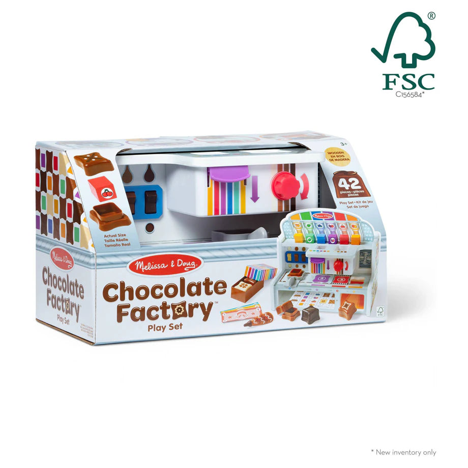 Melissa & Doug Wooden Chocolate Factory Play Set (42 Pieces)