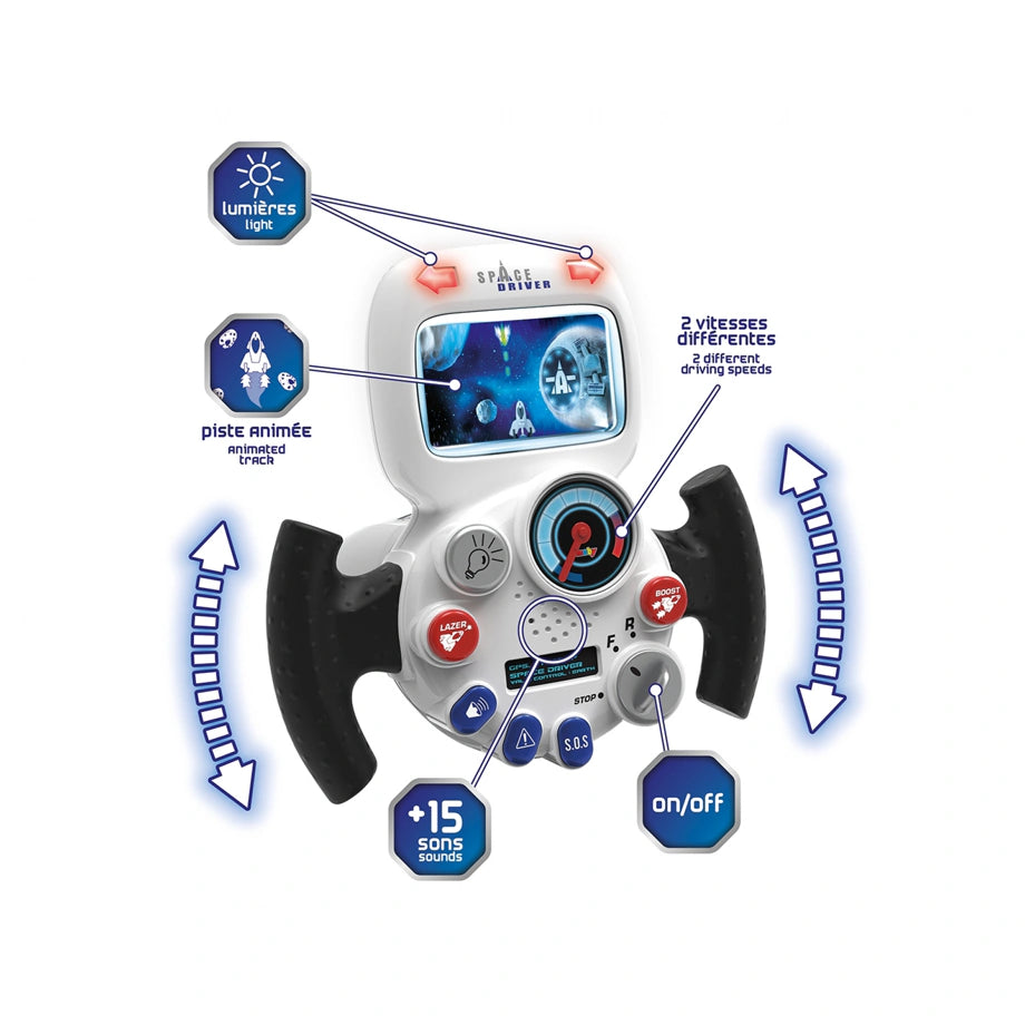 Smoby Space Driver Space Themed Driving Simulator (Black & White)