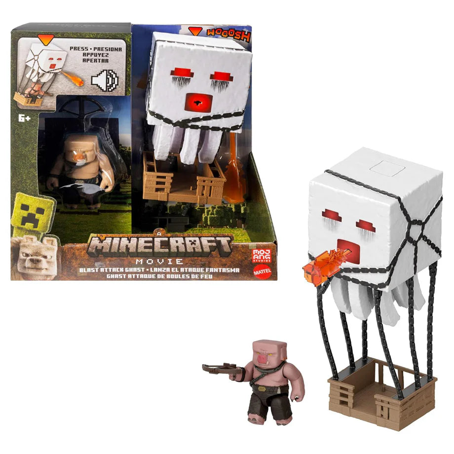 Minecraft Movie Blast Attack Ghast Action Figure Set (8.26 cm)