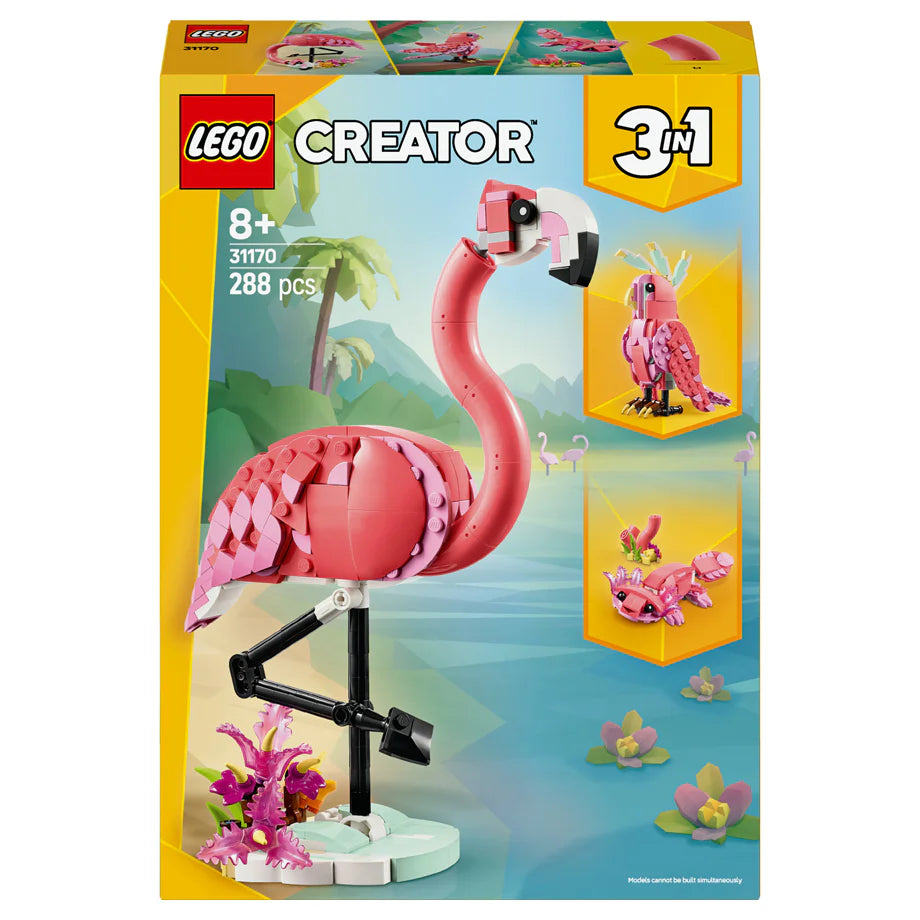 LEGO Creator 3in1 Wild Animals: Pink Flamingo Figure 31170 Building Set (288 Pieces)