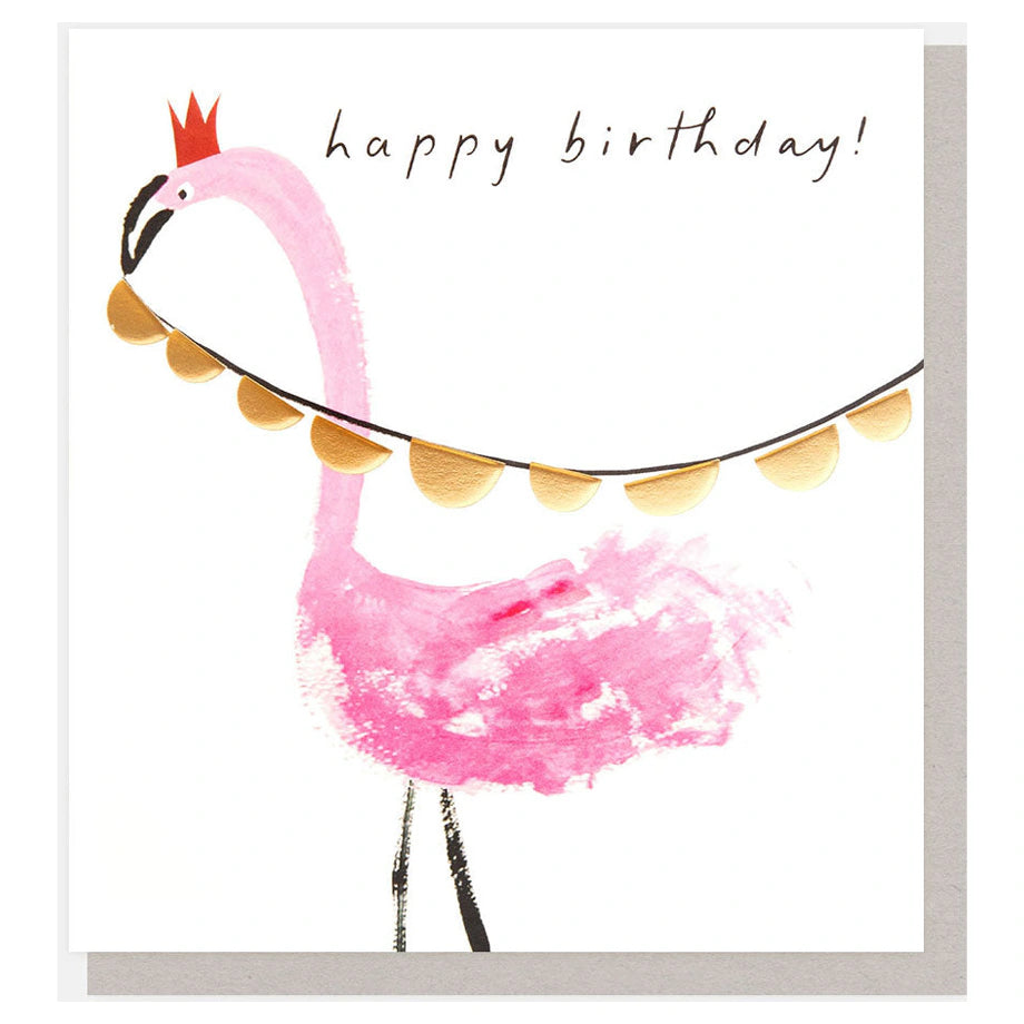 Caroline Gardner Showtime Flamingo & Bunting Birthday Greeting Card