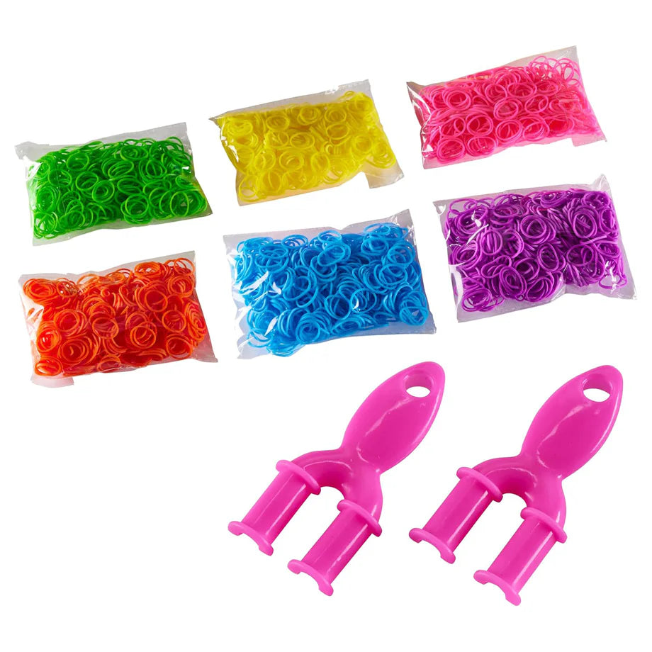 Cra-Z-Art Cra-Z-Loom Ultimate Tub with 3000 Bold & Bright Brands, 2- Prong Loom