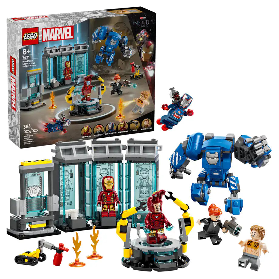 LEGO Marvel Iron Man’S Laboratory: Hall Of Armor Building Set (384 Pieces)