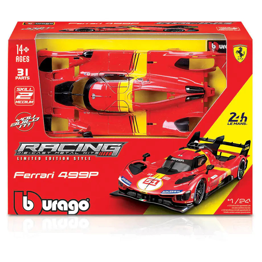 Bburago Ferrari 499P Die-Cast Metal Kit (Red/Yellow)