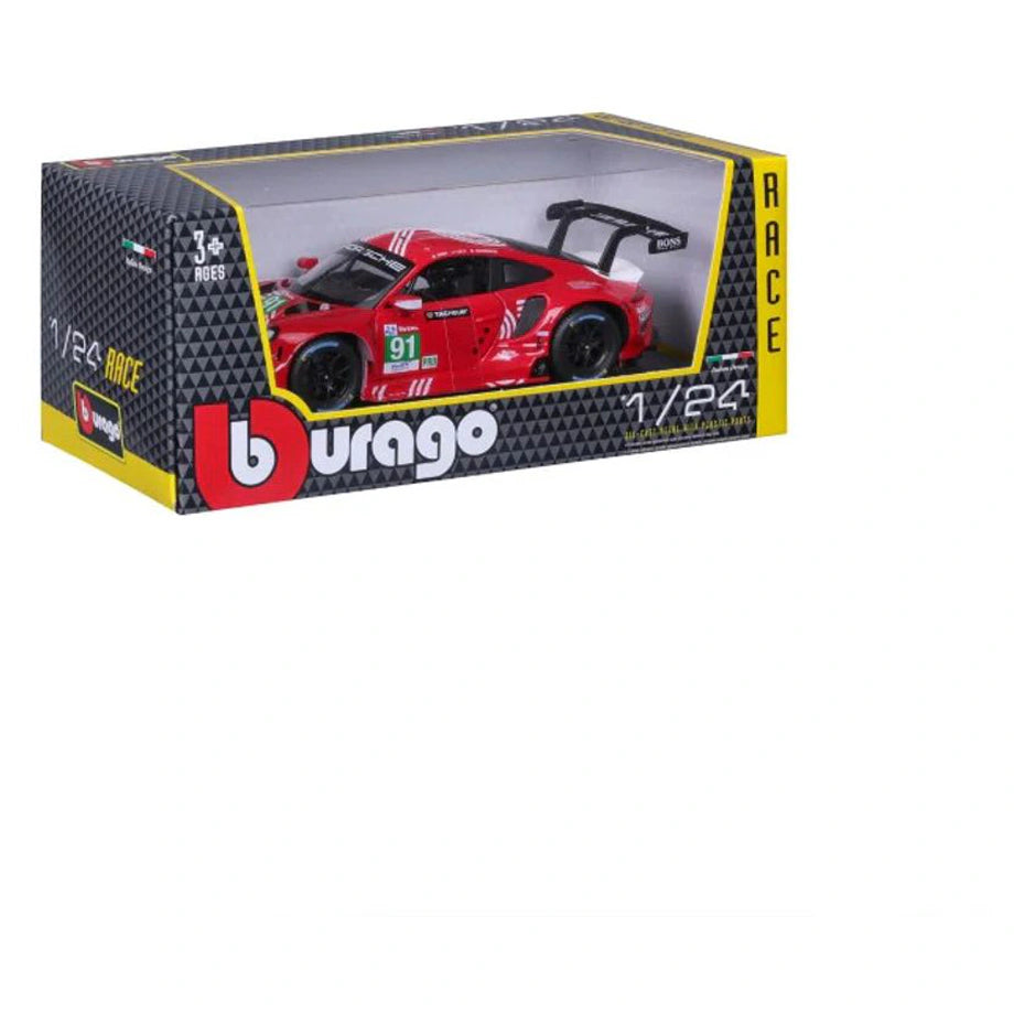 Bburago Race Porsche Rsr Lm 2020 Die-Cast Car (Red)