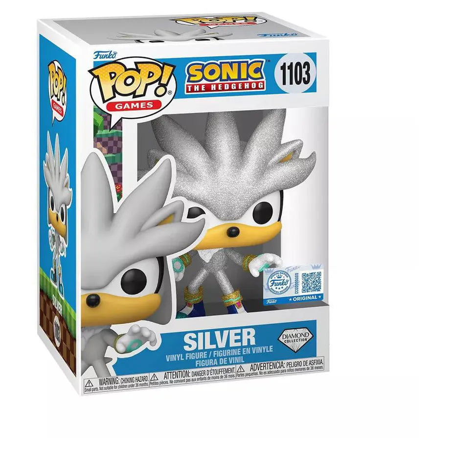 Funko POP! Games: Sonic the Hedgehog Silver (Diamond) Vinyl Figure (11.4 cm)