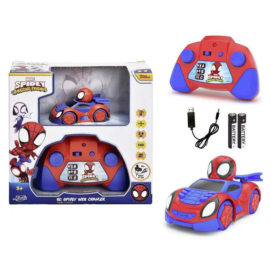 Jada Marvel Spidey and His Amazing Friends Spidey Web Crawler RC Car (1:50, Red/Blue)