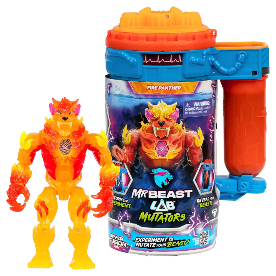 MrBeast Lab Mutators Hyper Fusion Series Fire Panther Figure (14 cm)