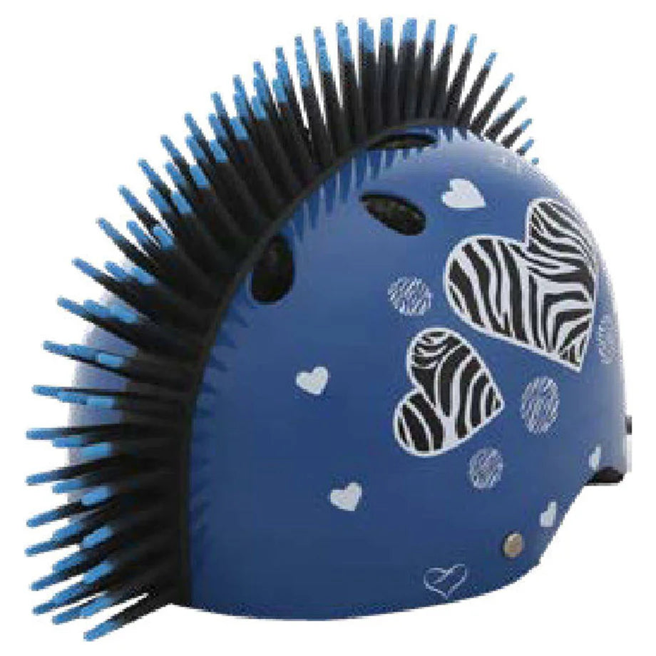 Street Jam Zebra Hearts Kids' Helmet (M, 55-58 cm, Blue)