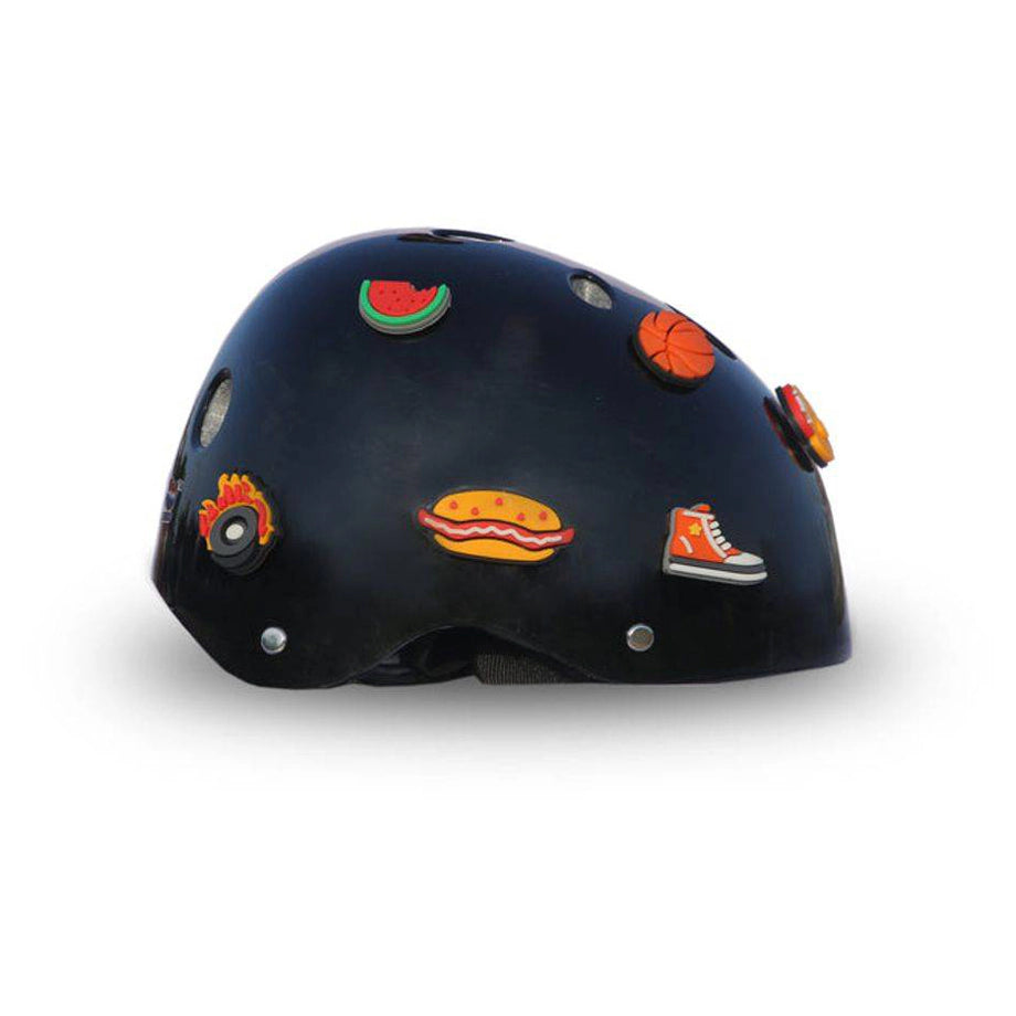 Street Jam DIY Popins Kids' Helmet (M, 55-58 cm, Black)