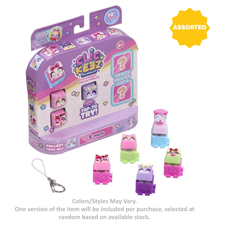 Clickeez Clickable Keyboard Collectables Set (Pack of 5, Assorted)