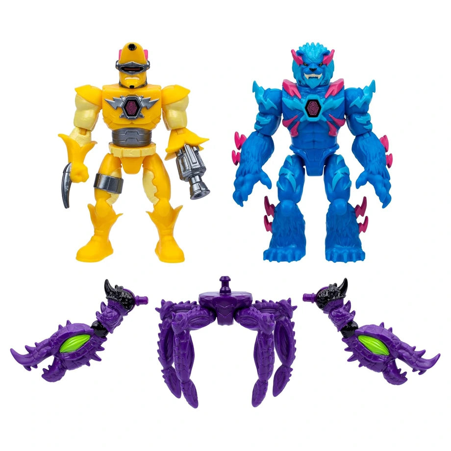 MrBeast Lab Hybrids Hyper Fusion Series Ligerton vs Major Splitz Mix and Match Action Figures Pack (10.16 cm, Pack of 2)