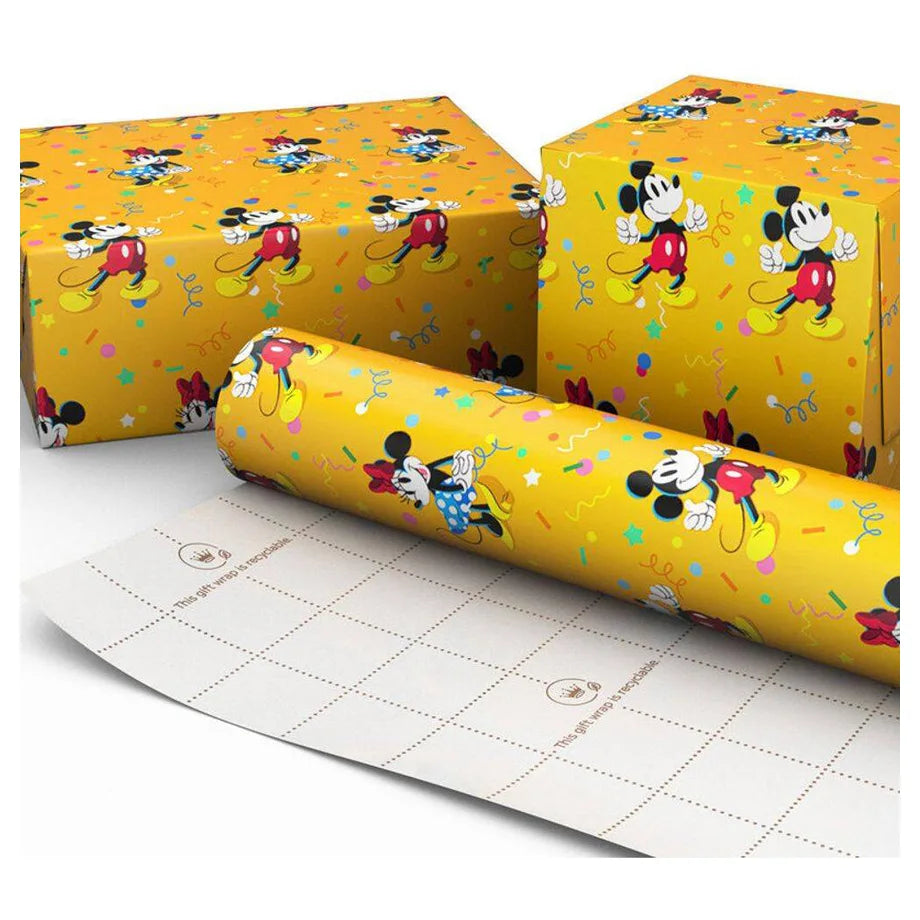 Hallmark Disney Mickey Mouse & Minnie Mouse Gift Roll Wrap (2 m, Yellow)