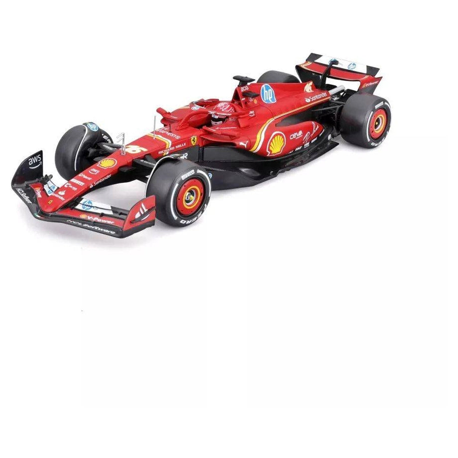 Bburago Ferrari SF-24 #16 Charles Leclerc Die-Cast Kit (1:24, Red, 42 Parts)