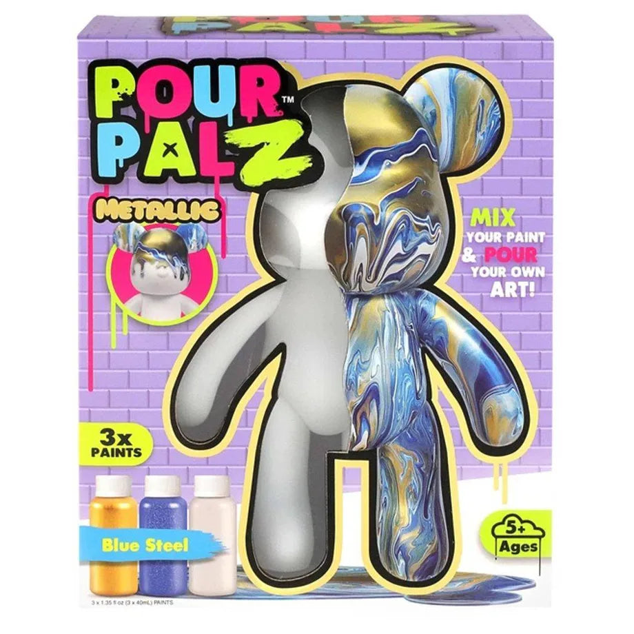 Pour Palz Metallic Mix & Pour Blue Steel Bear DIY Kit (Wave 3