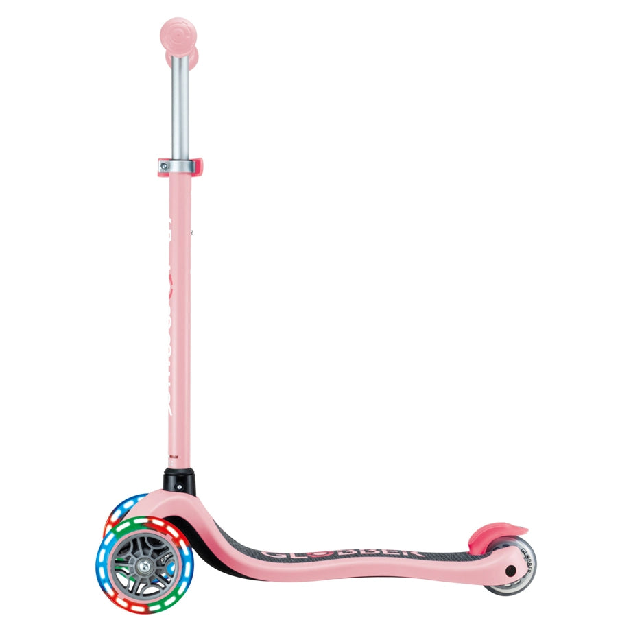 Globber Primo Lights Foldable 3-Wheel Kick Scooter (Pink)