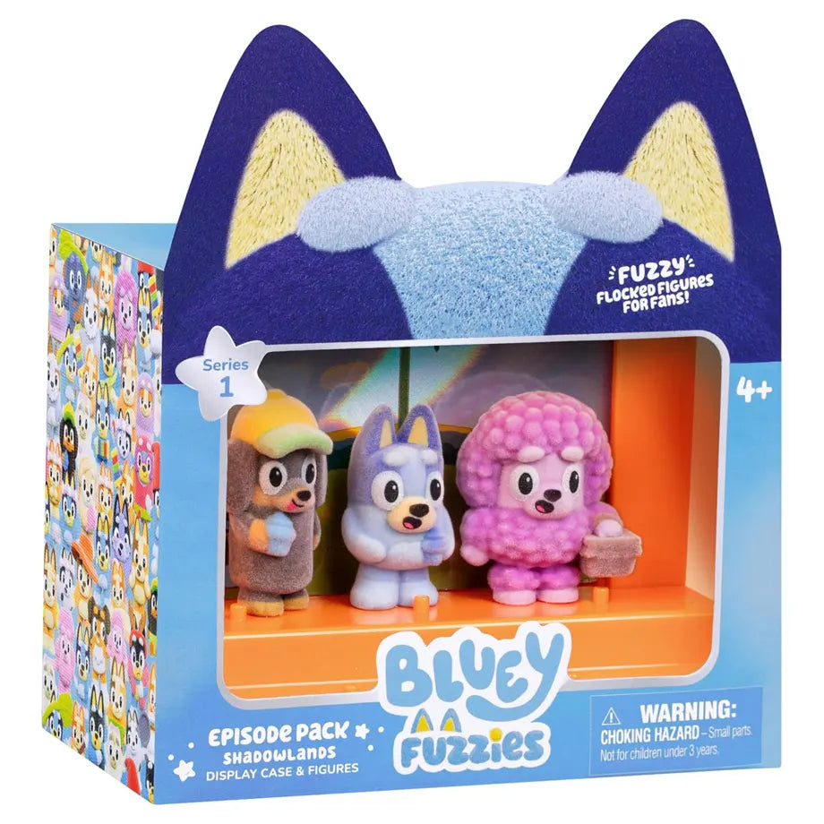 Bluey Fuzzies Episode Pack Series 1 Shadowlands Display Case & Figures Set