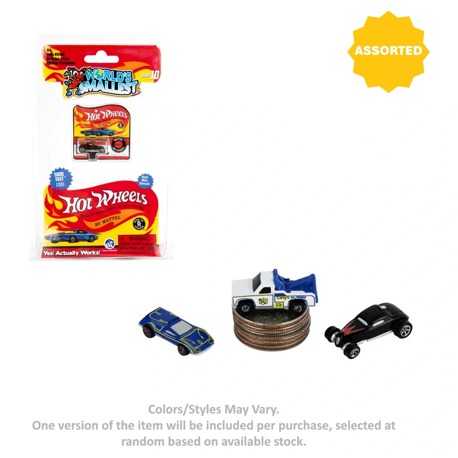 World's Smallest Hot Wheels Series 10 Mini Die-cast Car (1.3 x 0.6 x 2.5 cm, Assorted)