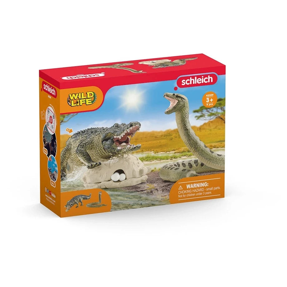 Schleich Wild Life Danger in the Swamp Playset (4 Pieces)