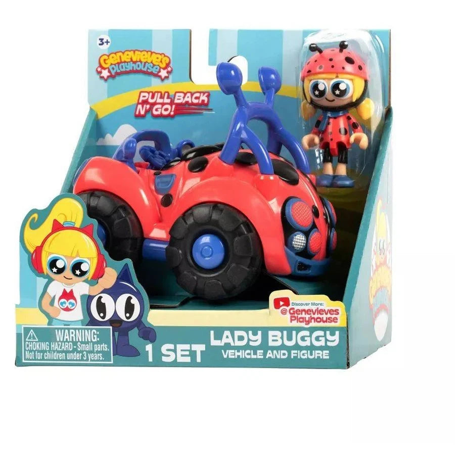 Genevieve's Playhouse Lady Buggy Pull-Back N' Go! Vehicle with Figure Playset