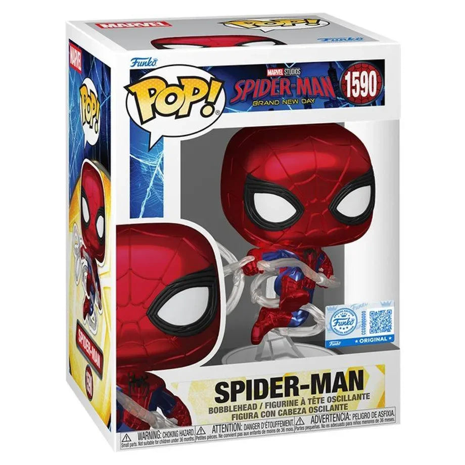 Funko POP! Marvel Spider-Man Brand New Day Spider-Man (Metallic) Vinyl Bobblehead (10.2 cm)