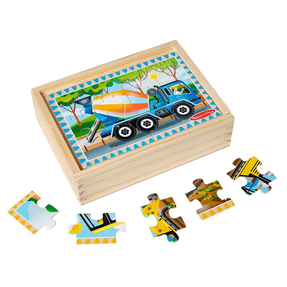 Melissa & Doug Construction Jigsaw Wooden Puzzles in a Box